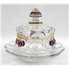 Image 1 : 1900's Ruby Flash Glass Lidded Butter Dish