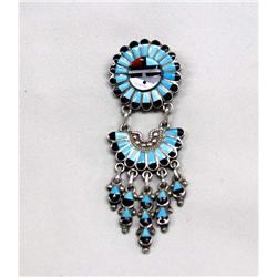 Native American Zuni Sterling Sunface Pin/Pendant