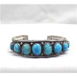 Native American Navajo Silver Turquoise Bracelet