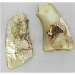 Vintage Carved Mother of Pearl S&W Pistol Grips
