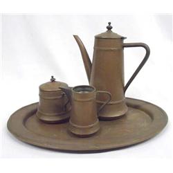 Antique German Copper Colored Coffee Serving Set