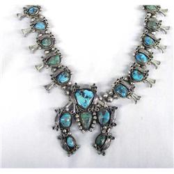 Native American Navajo  Squash Blossom Necklace