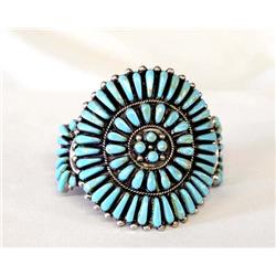 Native American Navajo Turquoise Cluster Bracelet