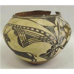 Vintage Native American Polychrome Zia Bowl
