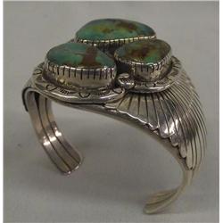 Native American Navajo Turquoise Silver Bracelet