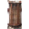Image 1 : Curved Glass & Wood Curio Cabinet MUST PICK UP