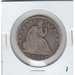 1854 SEATED LIBERTY HALF DOLLAR WITH ARROWS