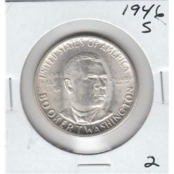 BOOKER T WASHINGTON SILVER COMMEMORATIVE BRILLIANT UNC 1946