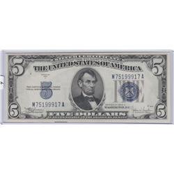GEM $5 SILVER CERTIFICATE 1934 C UNCIRCULATED RICH INKS
