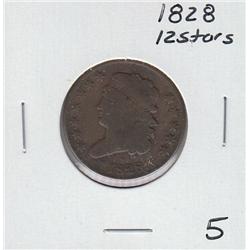 1828 BUST HALF CENT 12 STARS