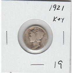 KEY DATE 1921 MERCURY DIME