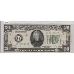 $20 REDEEMABLE IN GOLD FRN 1928 SERIES