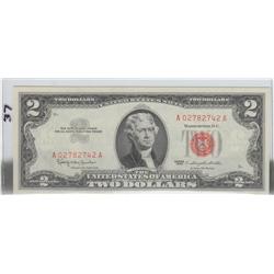 $2 RED SEAL 1953 CHERRY SEAL UNCIRCULATED