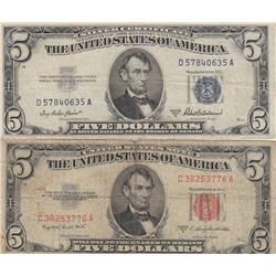 $5 SILVER CERTIFICATE AND RED SEAL 1953 SERIES