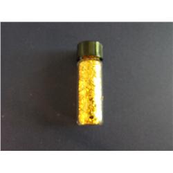 GLASS VIAL OF PURE GOLD FLAKE