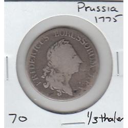 PRUSSIA 1775 1/3 SILVER THALER