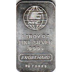 1 OUNCE ENGELHARD SILVER BAR .999 FINE