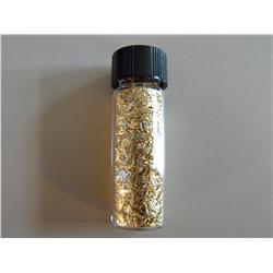 GLASS VIAL OF GOLD FLAKE