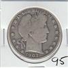 Image 1 : 1907-D BARBER SILVER HALF DOLLAR