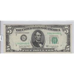$5 FRN 1950-C SERIES GREEN SEAL