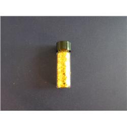 GLASS VIAL OF PURE GOLD FLAKE