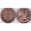 Image 2 : GEM BU ORIGINAL ROLL OF 20 AIRTIGHT 1 OUNCE COPPER ROUNDS 20 OZ TOTAL