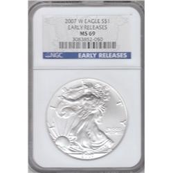 2007-W  $1 SILVER EAGLE EARLY RELEASE NGC MS 69