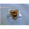 Image 1 : 14k White Gold Diamond Ring with Citrine and Diamond Accents