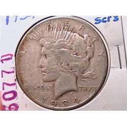 1934-S Peace Dollar VG8