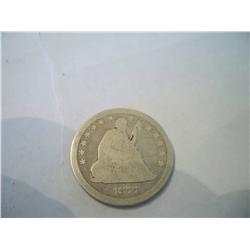 RARE 1877 Carson City Seated Liberty Silver Quarter