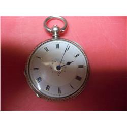Antique Sterling Silver CF Pocket Watch, Perfect Running Order, No Crystal or Key