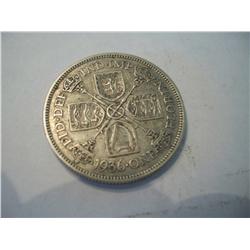 1936 Silver British 1 Florin Coin
