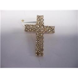 LARGE DIAMOND STUDDED CROSS, 2 1/2 CARATS DIAMONDS, 9.2 GRAMS 14K GOLD
