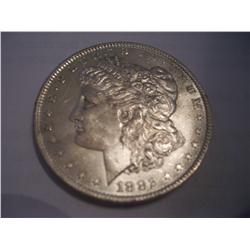 RARE FIND IN BU 1882 O/S MORGAN SILVER DOLLAR