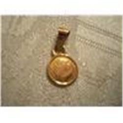 Miniature 22K Gold Maximillian Coin In 14K Gold Bezel