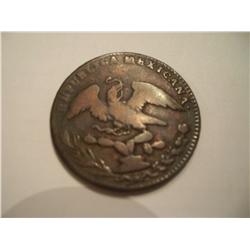 SCARCE 1836 COPPER 1/4 MEXICO REAL