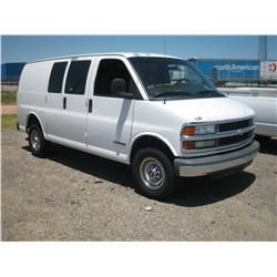 2002 CHEVY 2500 EXPRESS VAN, CNG VEHICLE,