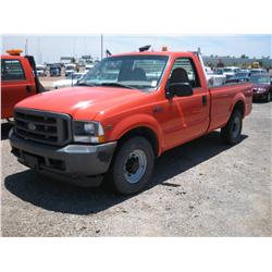 2002 FORD F2F0 XL SUPERDUTY REG CAB,