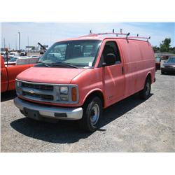 1999 CHEVY 3500 VAN W LADDER RACK,