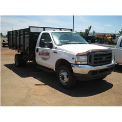 2004 FORD F450 XL SUPERDUTY V10, REG CAB DUMP TRUCK,