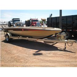 1988 18' CHAMPION BASS BOAT ON TRAILER,