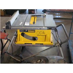 DEWALT DW744 10" TABLE SAW ON RIDGID PORTABLE STAND,
