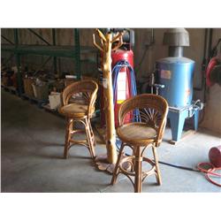 CHAIRS & COAT RACK,