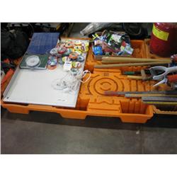 WHITE BOARD, TAPE & MISC ON PALLET,
