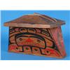 Image 2 : Larry Rosso and Glen Rabena Carved Canoe Box with Painted Human, Raven and Halibut Design 18 3/4" L.