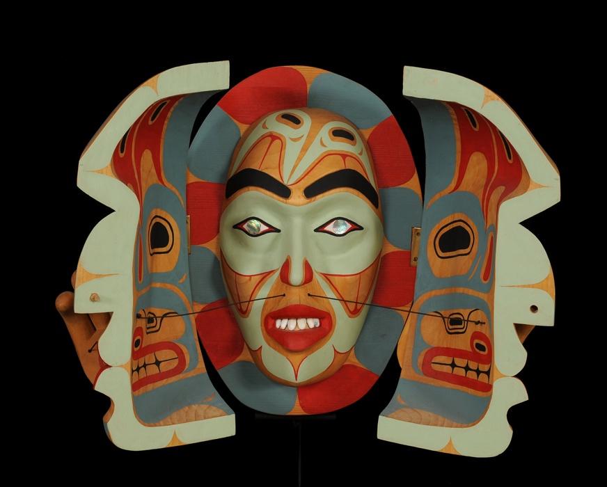 David Neel Two Spirited Transformation Mask - Carved Alder and Yellow ...