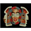 Image 2 : David Neel Two Spirited Transformation Mask - Carved Alder and Yellow Cedar 15" H. 19" W.  Fine Cond