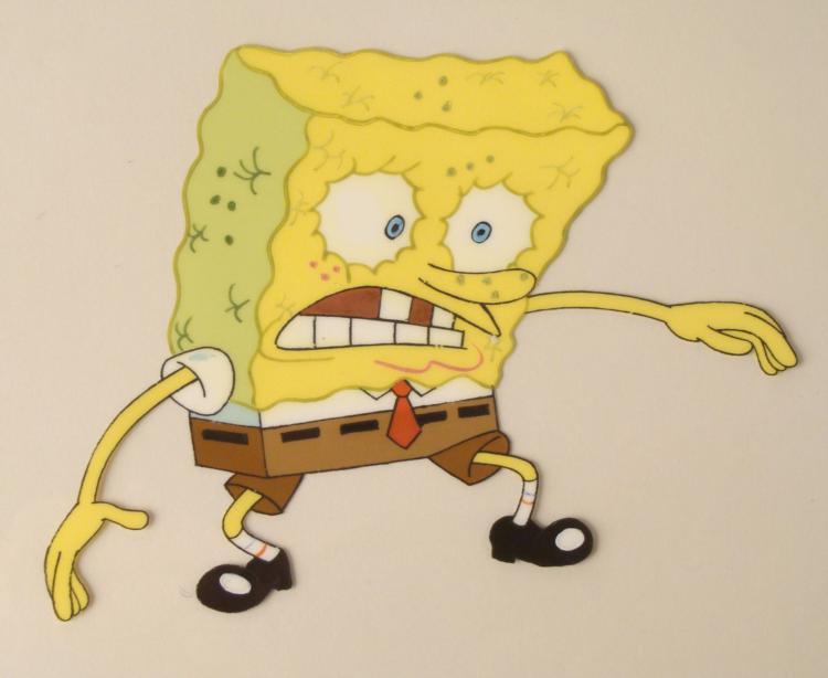 Production Original Drying Up SpongeBob Cel Art Water