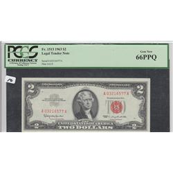 $2 1963 RED SEAL PCGS GEM 66
