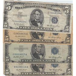 GROUP OF $5 SILVER CERTIFICATES